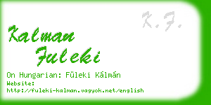 kalman fuleki business card